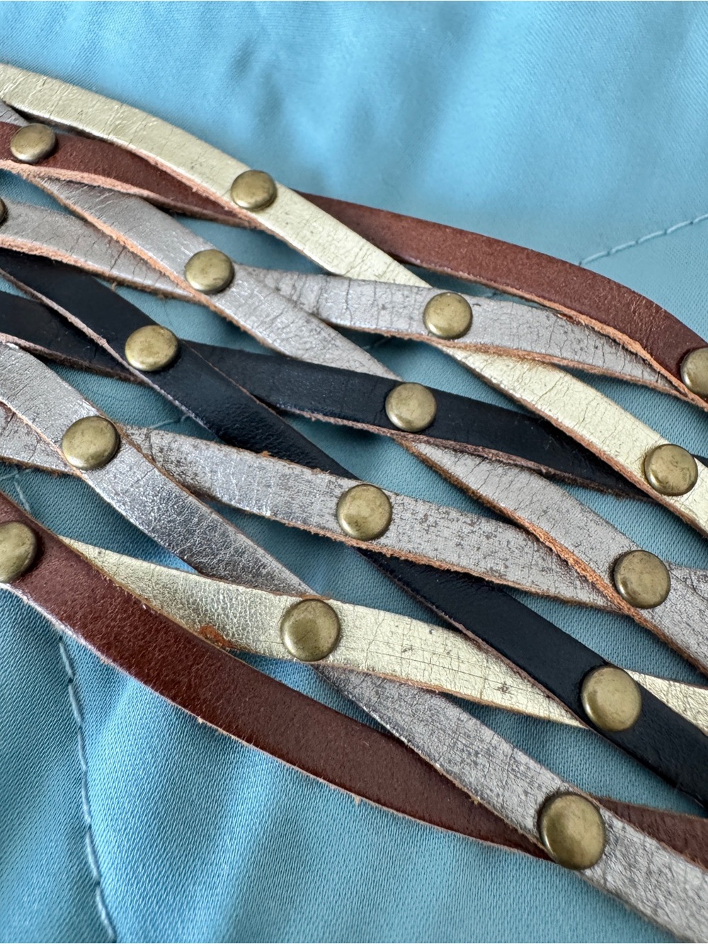 Fossil Braided Multi-Color Leather Belt - Picture 4 of 7